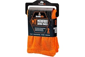 SUDS.LAB Suds Lab Premium 1100 GSM Microfiber Detailing Towels – Ultra-Soft, Lint-Free Cleaning Cloths for Car, Home, and Garage – Ideal for Polishing, Waxing, and Dusting – 18" x 24", 2-Pack