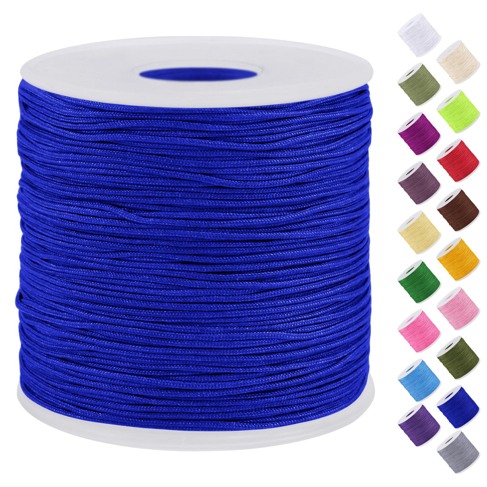 Uiopa Nylon Cord, 0.7mm x 131 Yards Nylon String for Bracelet Making, Beading Thread Bracelet Cord for Necklace, Jewellery Making, Macrame, DIY Crafts, Navy Blue