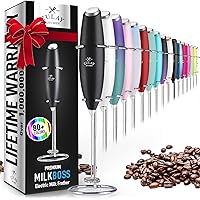 Zulay Powerful Milk Frother Handheld Foam Maker for Lattes - Whisk Drink Mixer for Coffee, Mini Foamer for Cappuccino, Frappe