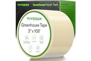 VIVOSUN Greenhouse Repair Tape, 6.3 mil 3" x 108' Weatherproof Clear Poly Patch Tape, Heavy Duty Greenhouse Sheeting Coverings Film Tape for Plastic Sheeting and Tents