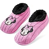 Disney Ballerina Slippers for Women, Teens with Sherpa Lining, Knitted Non-Slip House Shoes Size 4-9, Gifts for Women