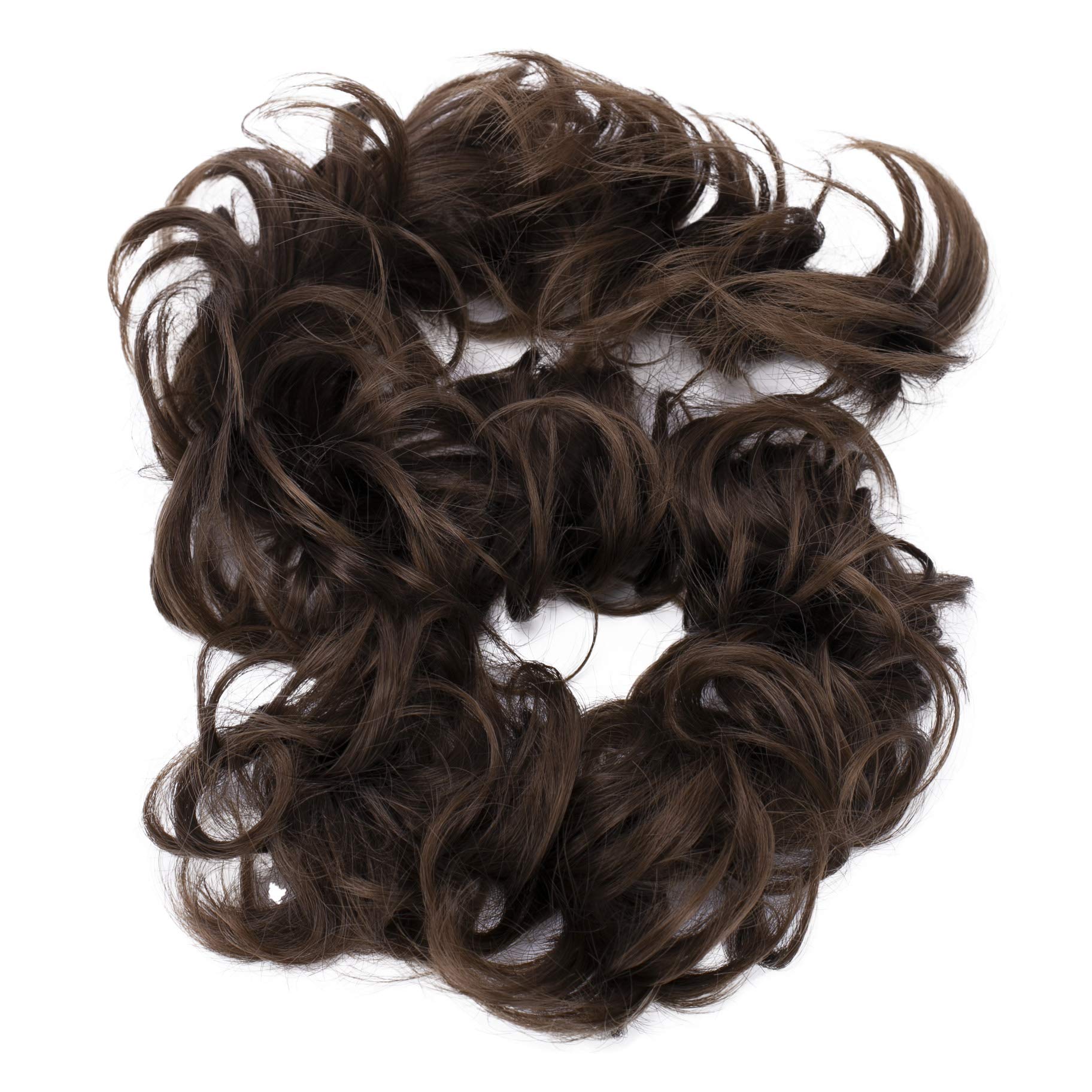 CAISHA XXL Hairpiece Scrunchy Updo Bridal Hairstyle Voluminous Curly Messy Bun Medium Brown HW25