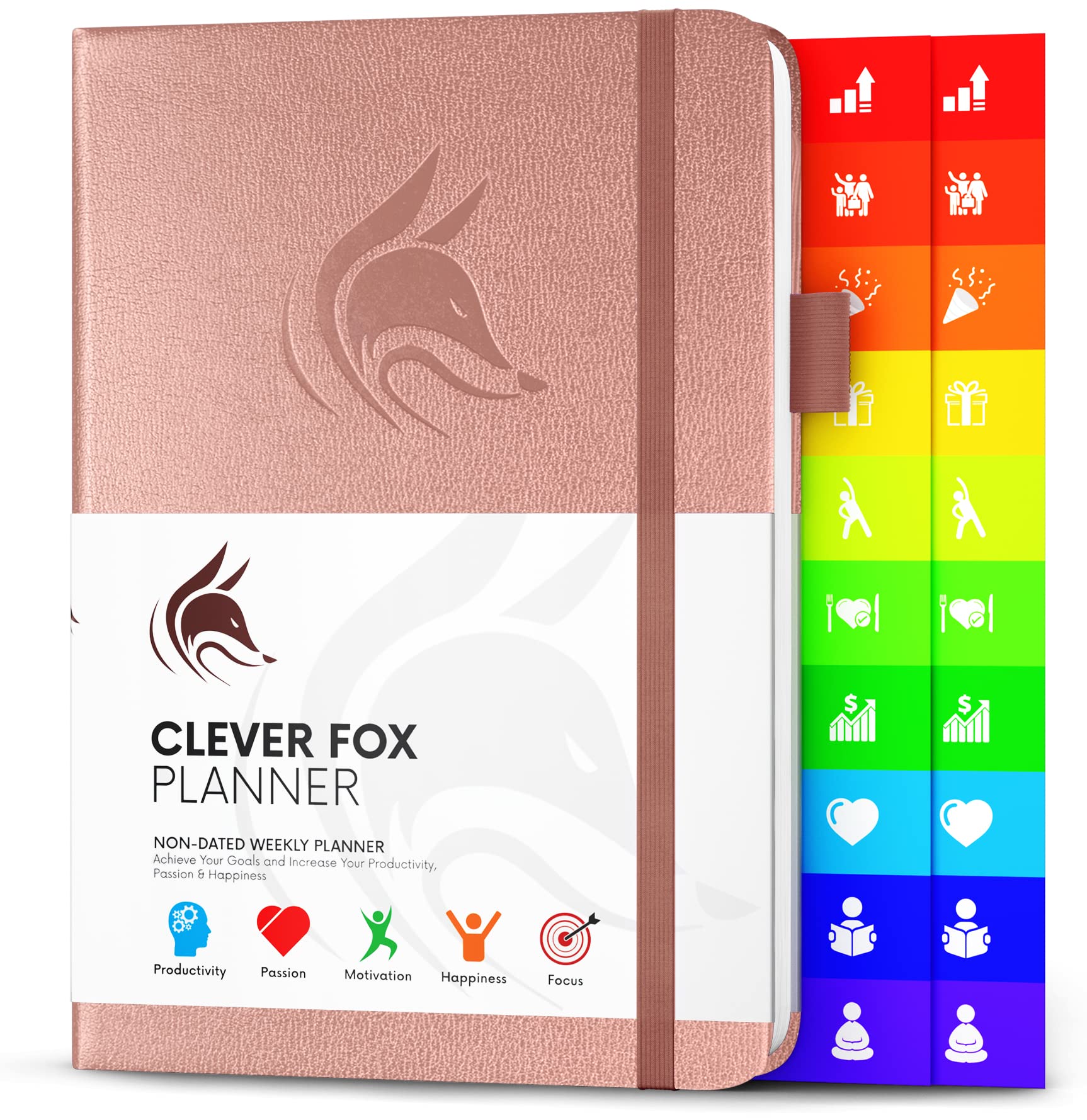 Clever Fox Planner – Undated Weekly & Monthly Organizer Journal for Productivity, Time Management & Goals – A5 (Rose Gold)