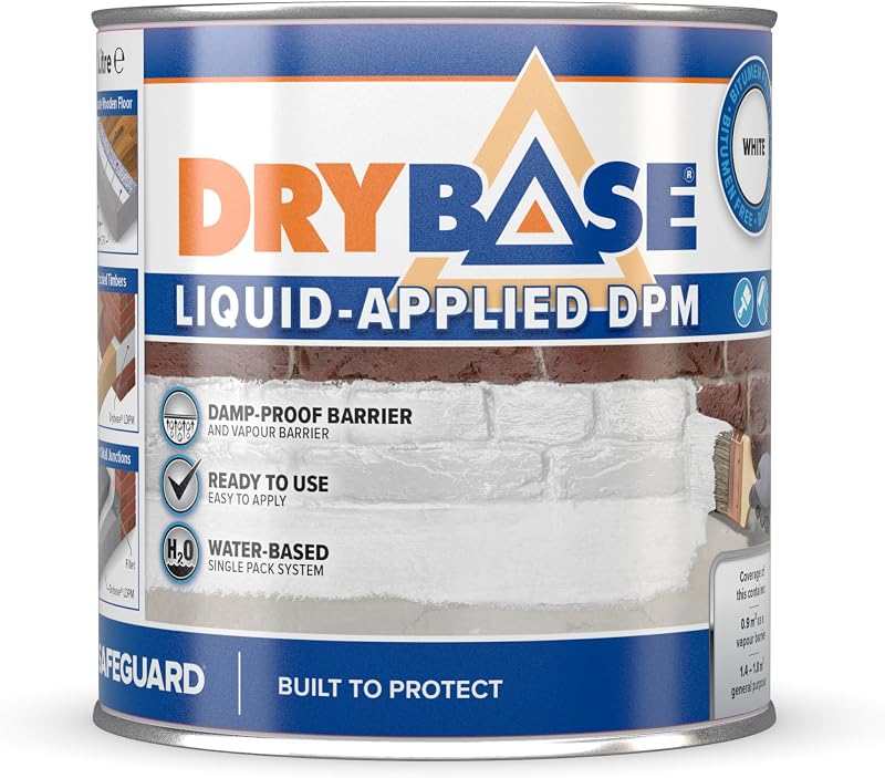 Drybase Liquid Damp Proof Membrane 1 L White Damp Proofing Paint