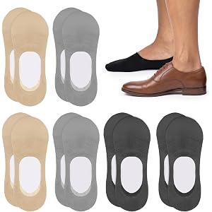 Dimioaoa 6 Pairs No Show Socks Men Non Slip Low Cut Polyester Invisible Socks for Loafers Sneakers, Casual Liner Boat Socks f