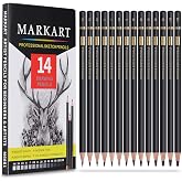 MARKART Drawing Sketching Pencils Set, 14 Pieces, Graphite Pencil(12B - 4H) | Professional Sketch Pencils for Drawing Art, Sketching, Shading &amp; Art Projects , Artist Pencils for Beginners &amp; Pro Artists