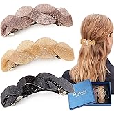 Mistofu Large Hair Barrettes for Women Beautiful Lines Simple Retro Classic Snap French Hair Clips Fashion Hair Accessories for Women Thick Hair 3 Pcs