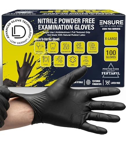 Hardy 7 mil Nitrile Powder Free Gloves 50 Pc (Large) - 2 BOXES