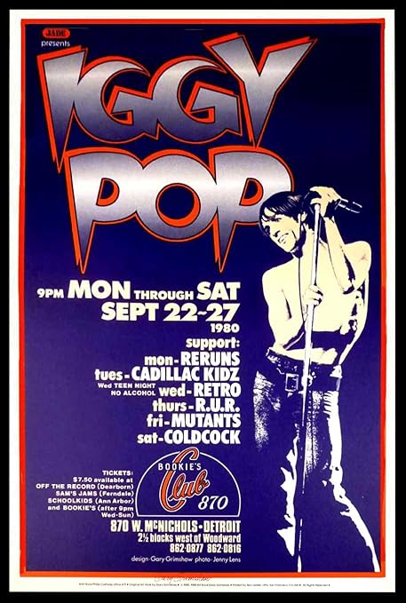 Iggy Pop imán para nevera 6 x 8 vivir en librería Detroit ...