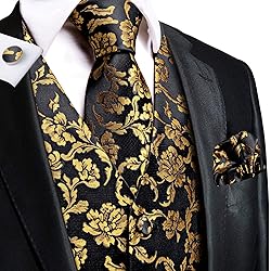 Hi-Tie Mens Suit Vest Bowtie Set Ties for Men V