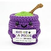 Veryhomy Halloween Positive Cauldron Pot Crochet – Emotional Insprirational Support Gifts for Women Men - Cheer Birthday Gifts for Friends Sister Dad Mom Coworker – Halloween Party Decor Crochet Gift