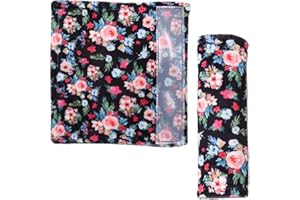 SWESEN Baby Car Seat Belt Covers for Boys and Girls, Car Seat Straps Shoulder Pads, Soft Car Seat Neck Cover, Mink Seat Belt Protectors for Car Seats, Floral Stroller Strap Cover for Baby Kids