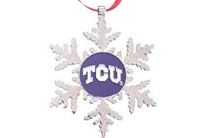COLLEGIATE PULSE TCU (Texas Christian University) Horned Frogs Snowflake Christmas Ornament