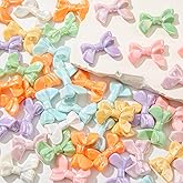 BERMRO 50pcs Acrylic Bow Beads Ab Color Acrylic Beads for DIY Jewelry Making Craft (ab Color Bow)