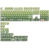 dagaladoo Matcha Green Frog Cute Keycap Set, PBT Custom Keyboard caps 60% 75% 100%,dye Sublimation,MOA Profile keycaps for Mechanical Keyboard, Compatible with ANSI/ISO,TKL, Full-Sized Layout