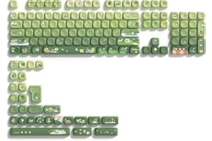 dagaladoo Matcha Green Frog Cute Keycap Set, PBT Custom Keyboard caps 60% 75% 100%,dye Sublimation,MOA Profile keycaps for Me
