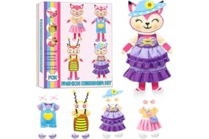 HKKYO Fox Sewing Kit for Kids, Fox Felt Sewing Kit, Fox Craft Sewing Kit, Beginner Kid Sewing Kit, Fox Sewing Fashion Designer Kit Crafts for Girls 8-12, My First Sewing Kit to Make a Friend Learn to Sew
