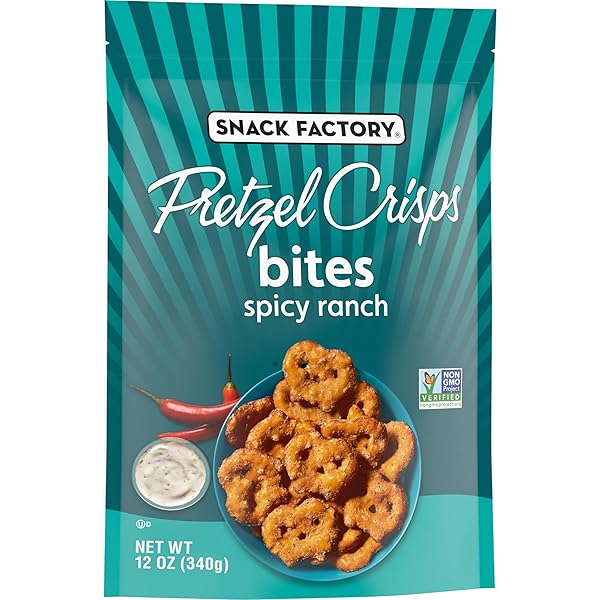 SNACK FACTORY PRETZEL CRISPS BITES, SPICY RANCH PRETZELS, 12 OZ