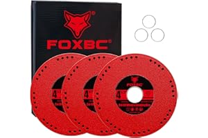 FOXBC 4-1/2 Inch Metal Diamond Saw Blades, Multi-Purpose Cut Off & Grinding Wheel for Angle Grinder, Cuts on Rebar, Stainless Steel, Angle Iron, 7/8" Arbor - 3 Pack