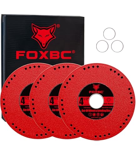 FOXBC 4-1/2 Inch Indestructible Multi-Material Cut Off Disc for Angle Grinders, 7/8 Arbor - 3 Pack FOXBC 4-1/2 Inch Indestructible Multi-Material Cut Off Disc for Angle Grinders, 7/8 Arbor - 3 Pack