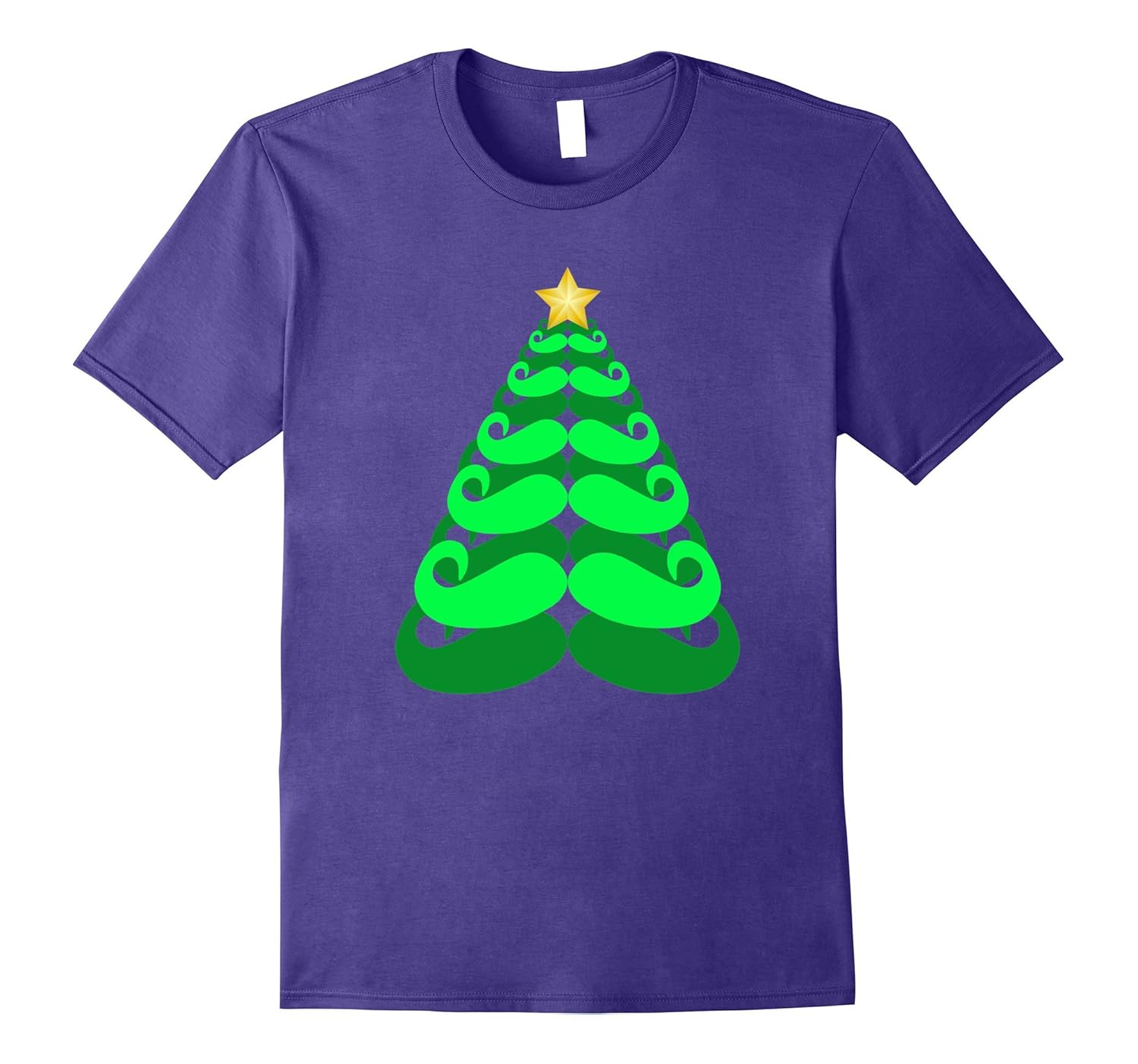 Christmas Mustache T-Shirt Ugly Sweater Party Tee Shirt-ANZ