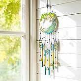 Peacock Dream Catchers Windchimes with Copper Bells 28" Peacock Wind Chimes for Outside Compose Zen Atmosphere Suitable for Outdoor, Garden, Unique Peacock Home Decor Ideal Gift