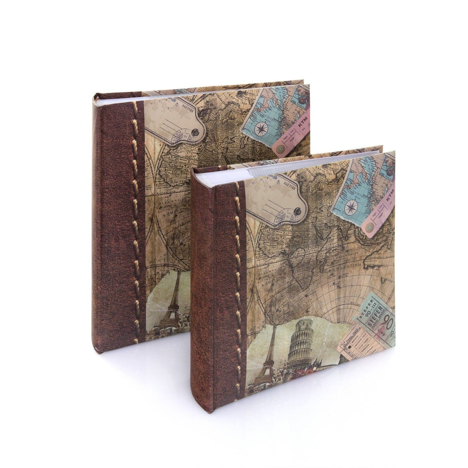 Kenro Holiday and Travel Series Memo Photo Album, Old World Map Design, for 200 Photos, 7x5"/13x18cm - HOL119