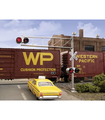 thumbnail image 2 of HO Scale Cantilever Crossing Signal With Gate Arm – Working Lights, Painted, Brass Build 2 of 14