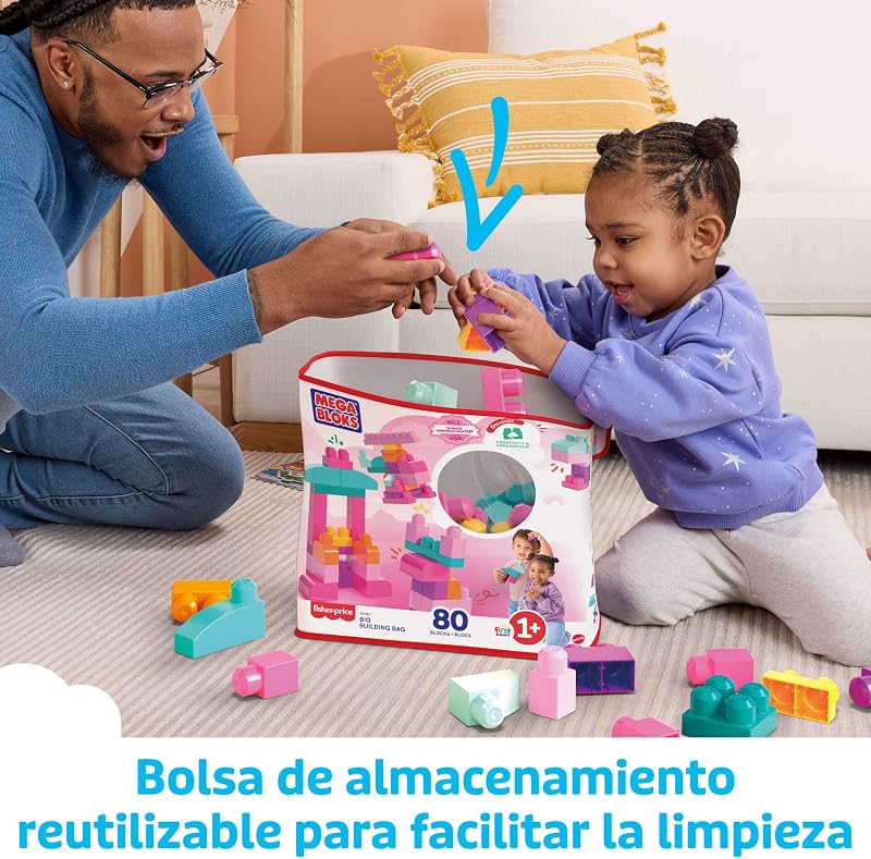 First Builders Bolsa Grande de 80 Bloques, Rosa