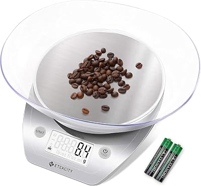 Etekcity Food Kitchen Scale with Removable Bowl 5kg 11lb 0.1g