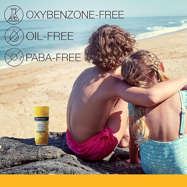 NEUTROGENA BEACH DEFENSE WATER-RESISTANT BODY SUNSCREEN LOTION WITH BROAD SPECTRUM SPF 70, OIL-FREE & PABA-FREE FAST-ABSORBING SUNSCREEN LOTION, UVA/UVB PROTECTION, OXYBENZONE-FREE, 6.7 OZ