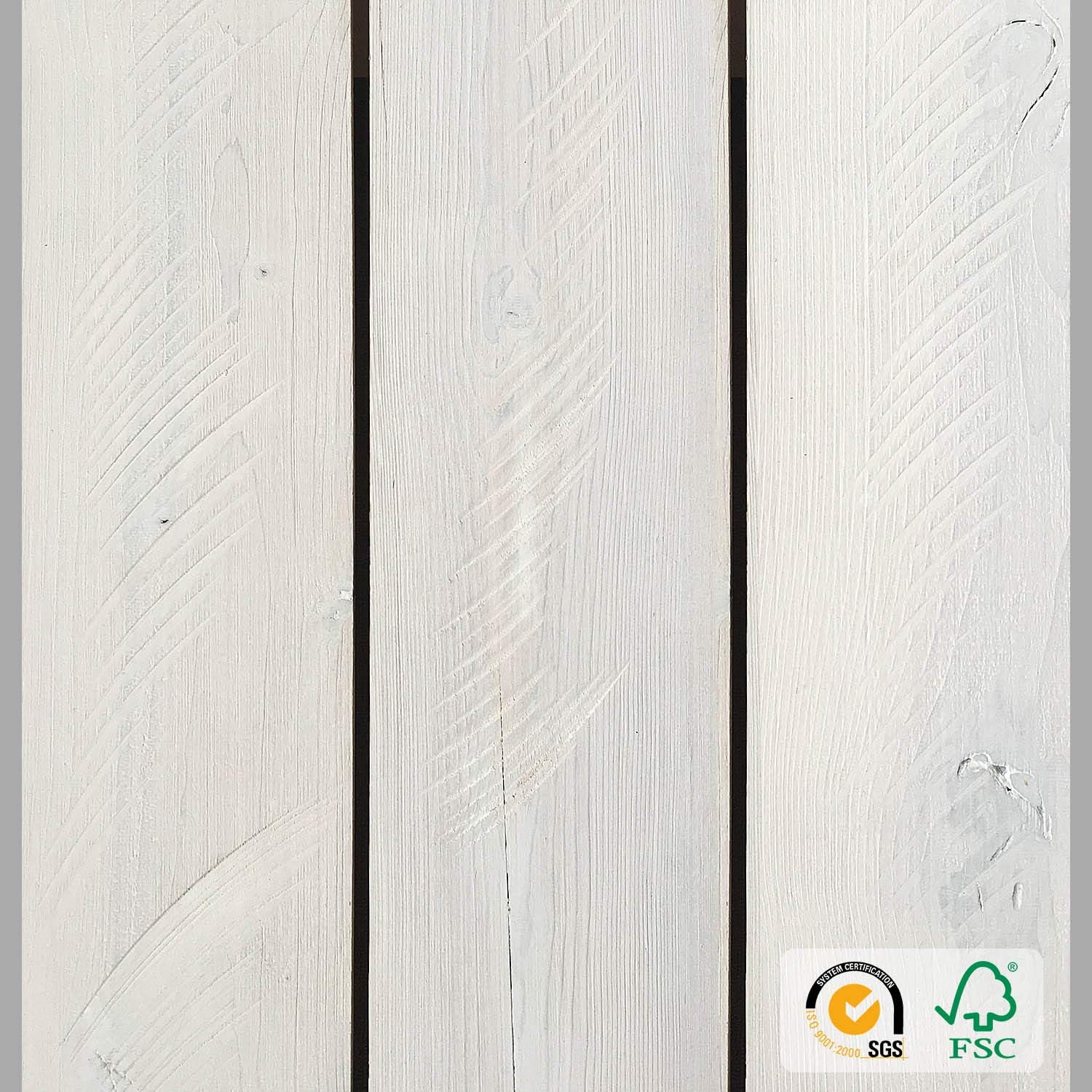 Reclaimed Peel and Stick Wood Planks for Walls, Accent Wall Panels Weathered Rustic Interior Decor (12.4 Sq Ft - 5" Wide, Pure White - Oblique Saw Cut)