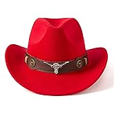 Gossifan Classic Womens Western Cowboy Cowgirl Hats with Wide Belt