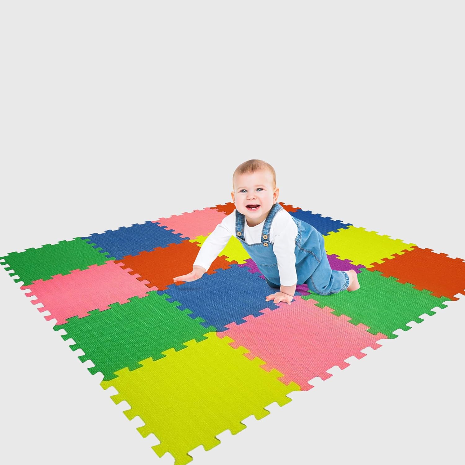 Kids Playmat Baby Foam Play-Mat - 16 X-Large Eva Soft Tile, Toddler Infant Safe - Ideal Gift Play Area Child Room, Interlocking Puzzle Multi Color Flooring Exercise Yoga Pilates Game Yard Superyard: Sports & Outdoors