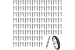 100 PCS 12MM Ice Tire Studs kit, Anti-Slip Winter Snow Wheel Spikes Studs with Installation Tool for ATV, Car, Bike, UTV, SUV