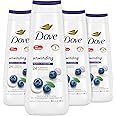 Dove Body Wash Unwinding Blueberry & Moon Milk, 4 Count for Renewed, Healthy Looking Skin, Moisturizing Gentle Skin Cleanser with 24hr Renewing MicroMoisture, 20 oz