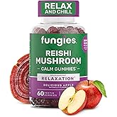 Fungies Reishi Mushroom Gummies, Delicious Apple Flavor - Mushroom Herbal Supplement Gummy for Adults Supports Immune Health, Relaxation & Healthy Aging - Calming Gummies for Sleep - 60 Servings