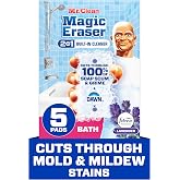 Mr. Clean Magic Eraser Sponge, Bathroom Cleaner, Shower Cleaner, Tub Cleaner, Soap Scum Remover, Bathroom Cleaning Supplies, Dawn Cleaning Power with Febreze Lavender Scent, 5ct