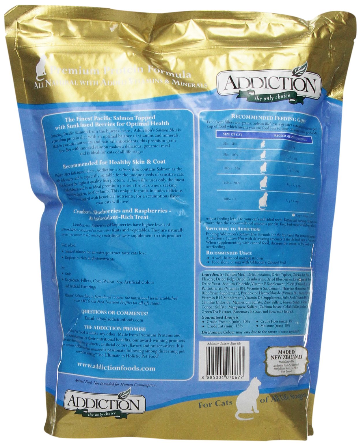 Addiction Salmon Bleu Grain Free Dry Cat Food, 4 lb ...