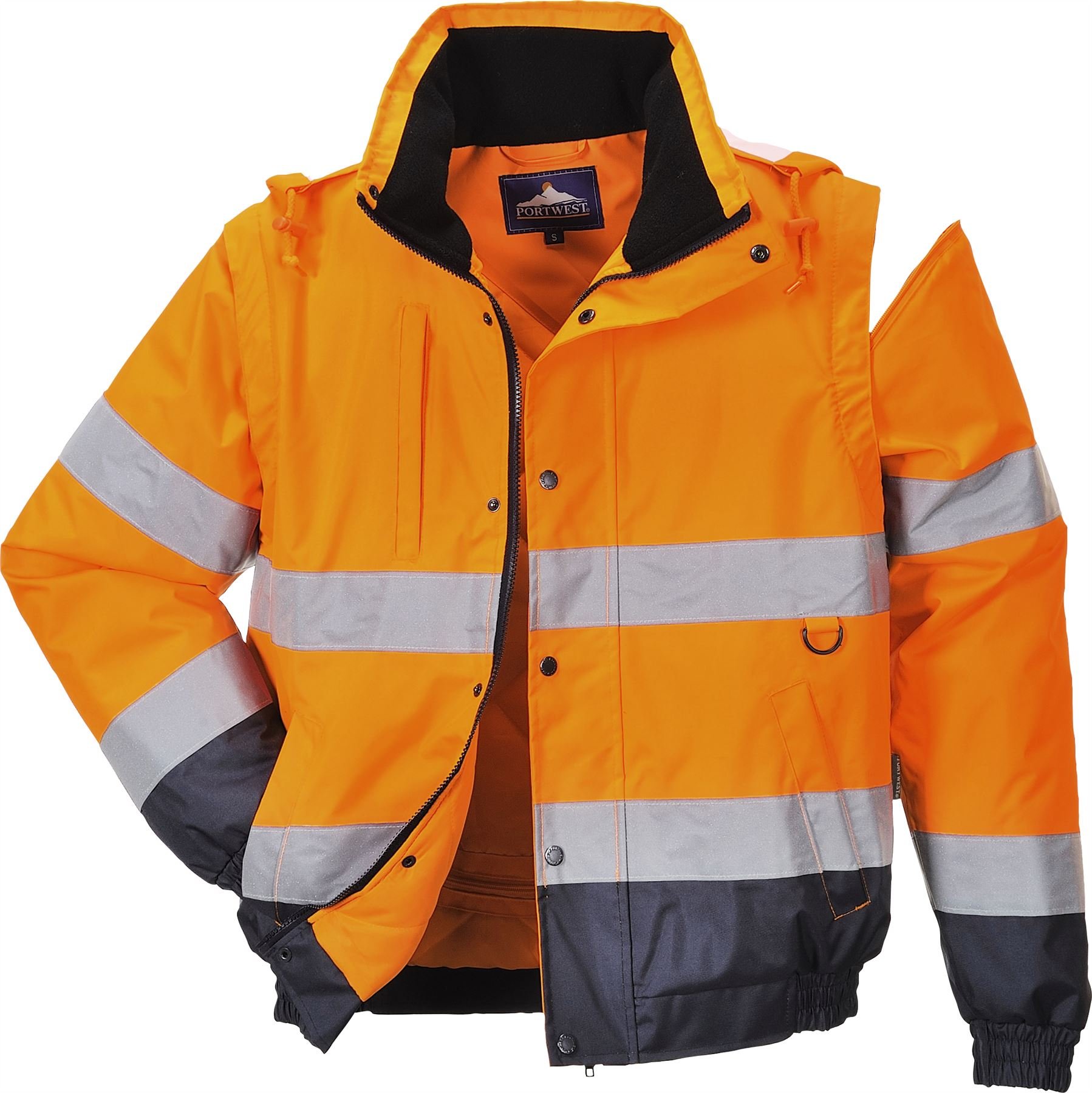 Portwest HI-Vis 2-in-1 Jacket, Size: XL, Colour: Yellow, C468YERXL