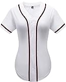 babyhealthy Women Baseball Jersey Button Down Plain