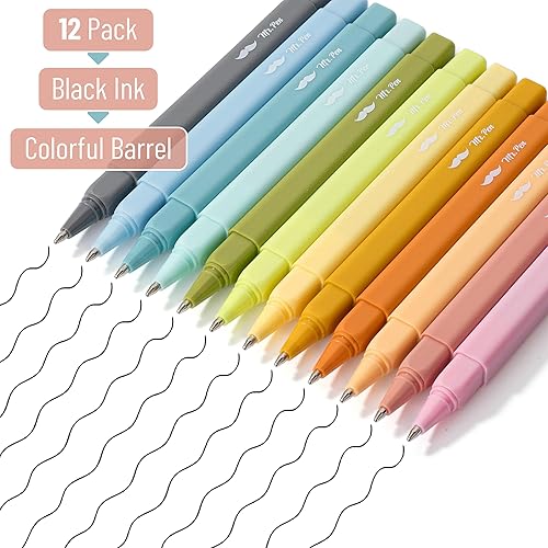 Pen- Aesthetic Pens, 12 Pack, Black Ink, Fast Dry, Fine Tip, No Smear  Bible Pens No Bleed Through
