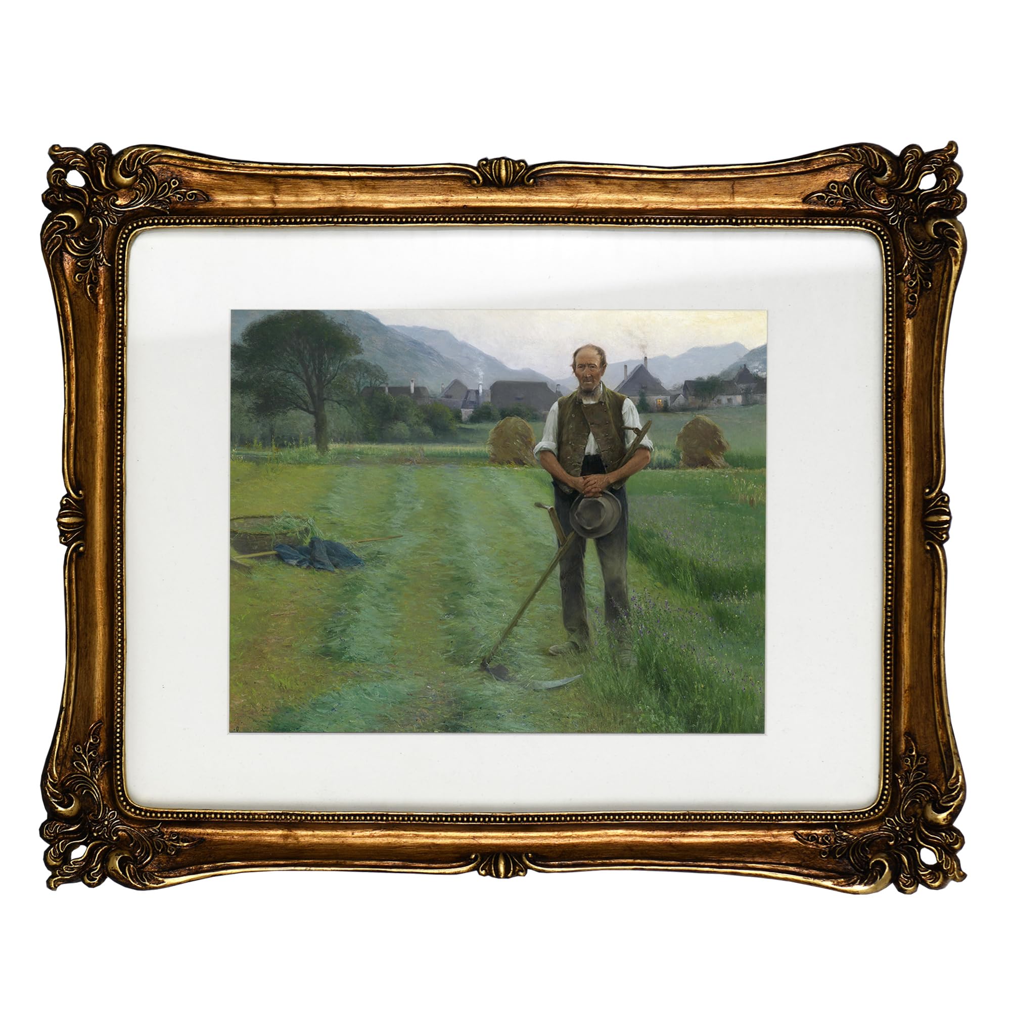 Funly mee Vintage 11x14 Picture Frame Antique Gold Photo Frame for Tabletop & Wall Mounted