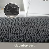 KEPLIN Non-Slip Microfibre Bath Mat 50x80cm Grey Soft Plush view 5