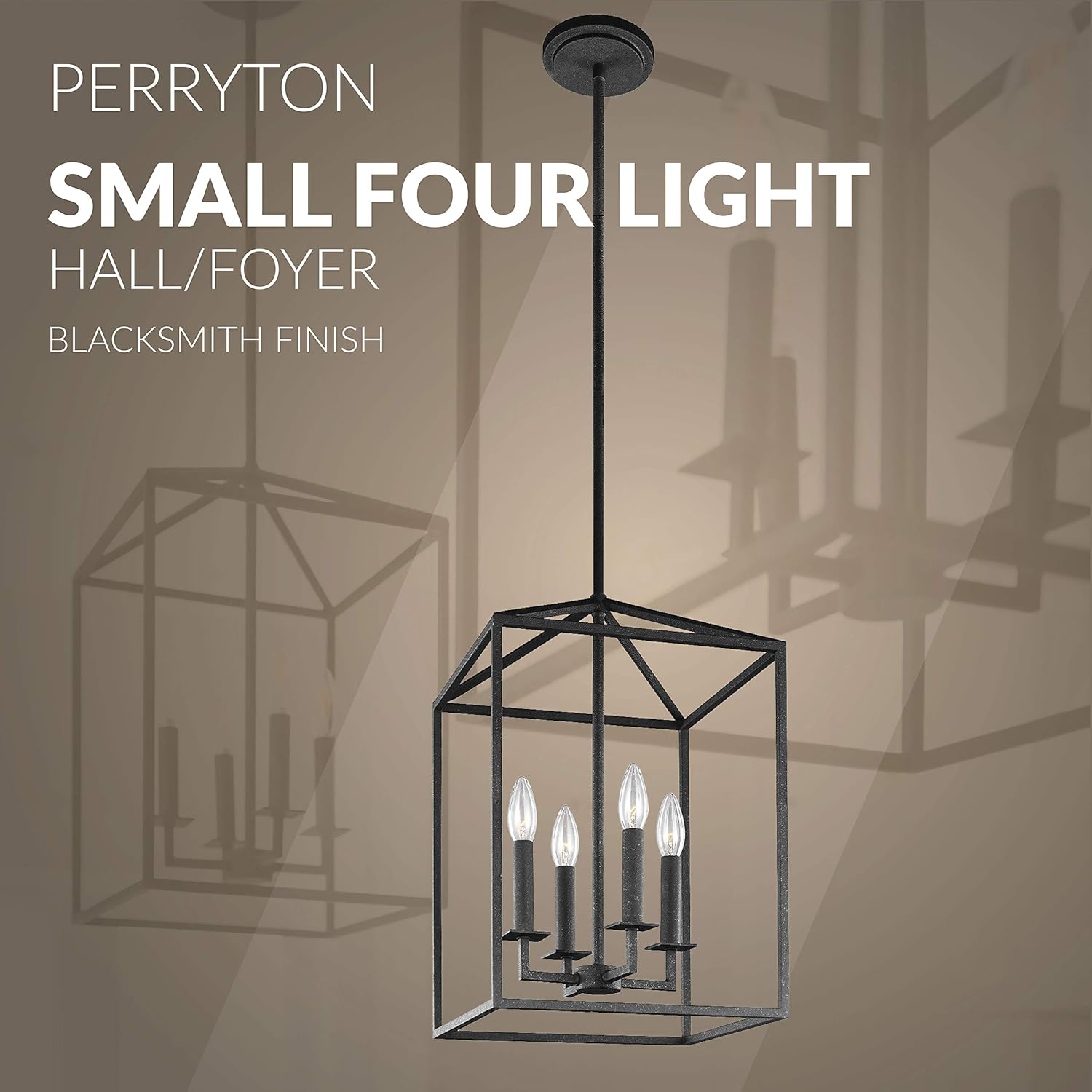 Sea Gull Lighting 5215004-839 Perryton Small Four-Light Hall / Foyer Hanging Modern Light Fixture, Blacksmith Finish: Sea Gull: Home Improvement