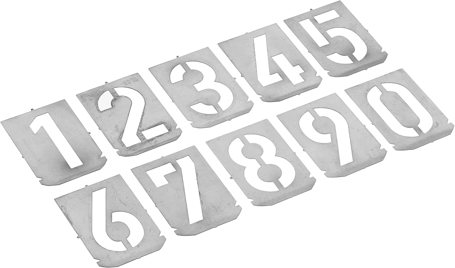 GRAVUREM Signing Stencils 0-9 Number Set/Font Height 60 mm, Gray