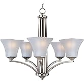 Maxim Aurora-5 Light Chandelier in Contemporary style-26 Inches Wide by 23.5 inches high-Satin Nickel Finish -Traditional I