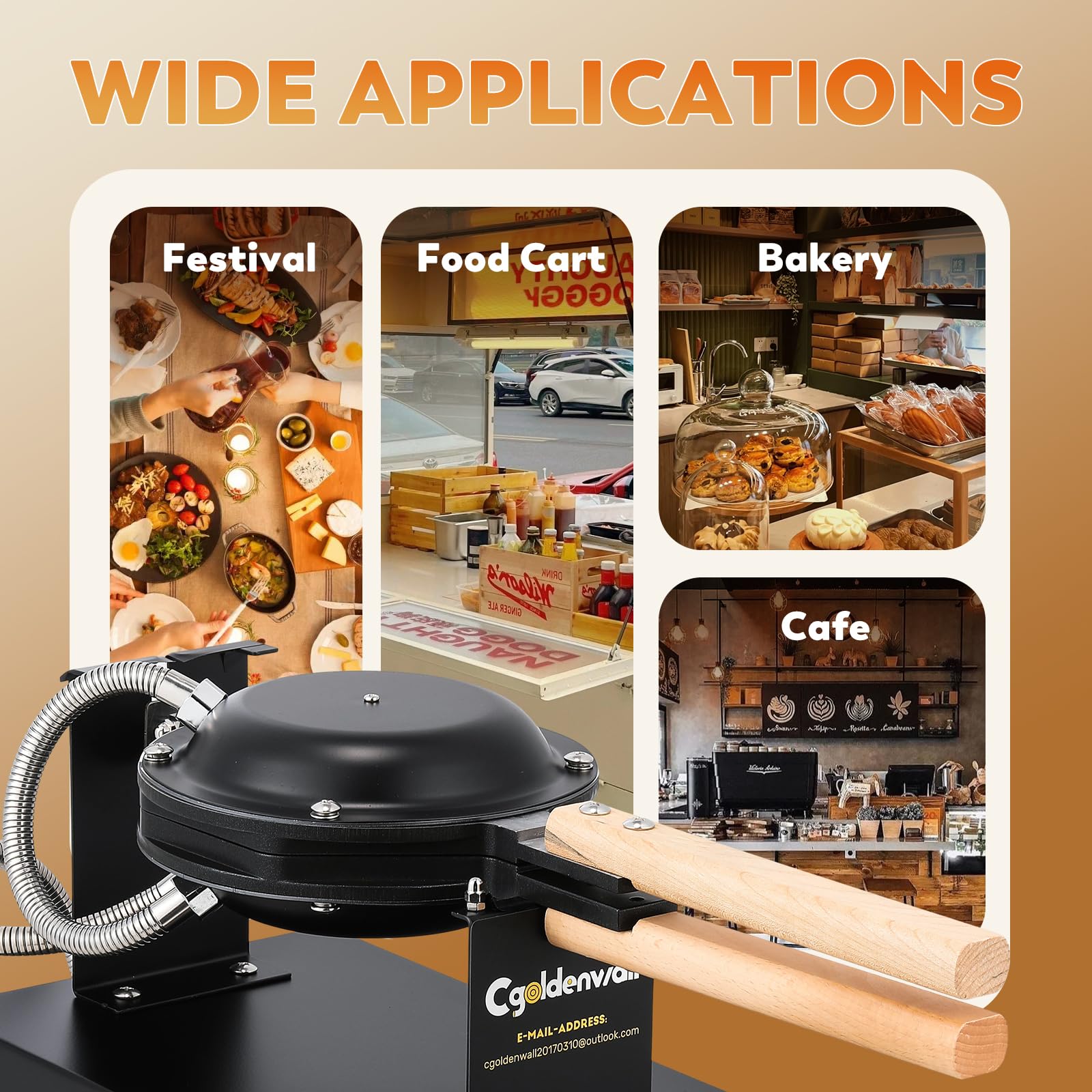 Cgoldenwall Bubble Waffeleisen für klassische Eierwaffeln丨1400W mit Antihaftbeschichtung für Cafe/Dessert-Shop/Restaurant丨Automatische Temperatureinstellung inklusive Rezeptvorschläge&Bedienungstipps 5