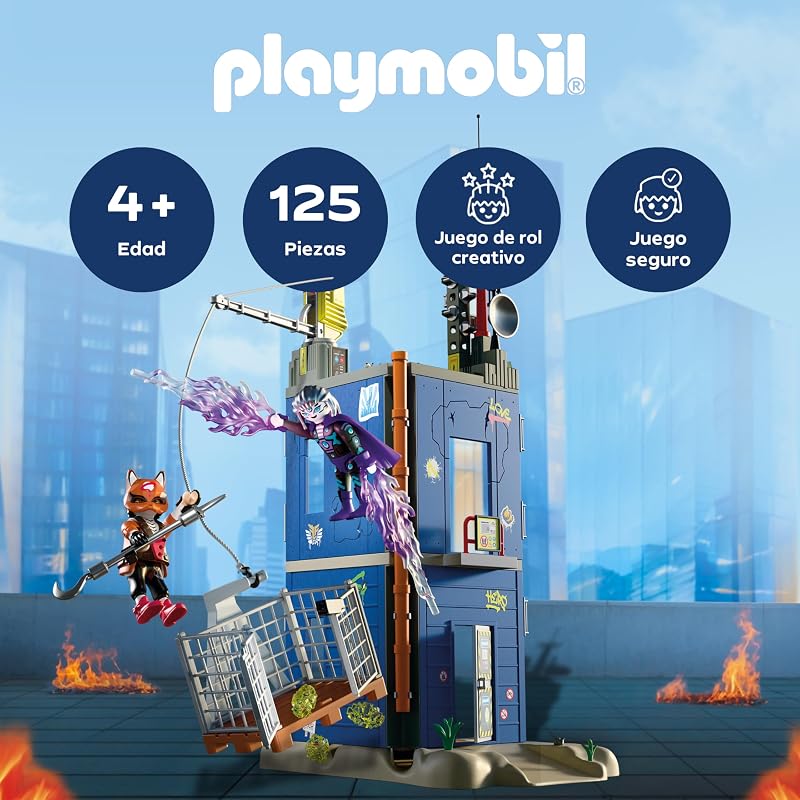 | Heroes | Duell Am Helden-Tower | Juego Lleno de acción para duelos emocionantes | con Figuras y Accesorios detallados para niños a Partir de 4 años | 72022
