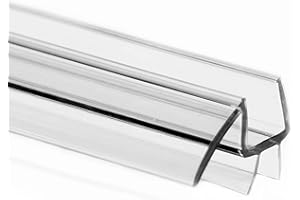 eatelle Shower Door Bottom Seal with Drip Rail for 1/2" (12mm) Thick Glass, 36" Long Sweep - Ultra Clear Polycarbonate